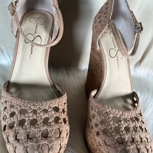 Jessica Simpson Tan Wedge Sandals
